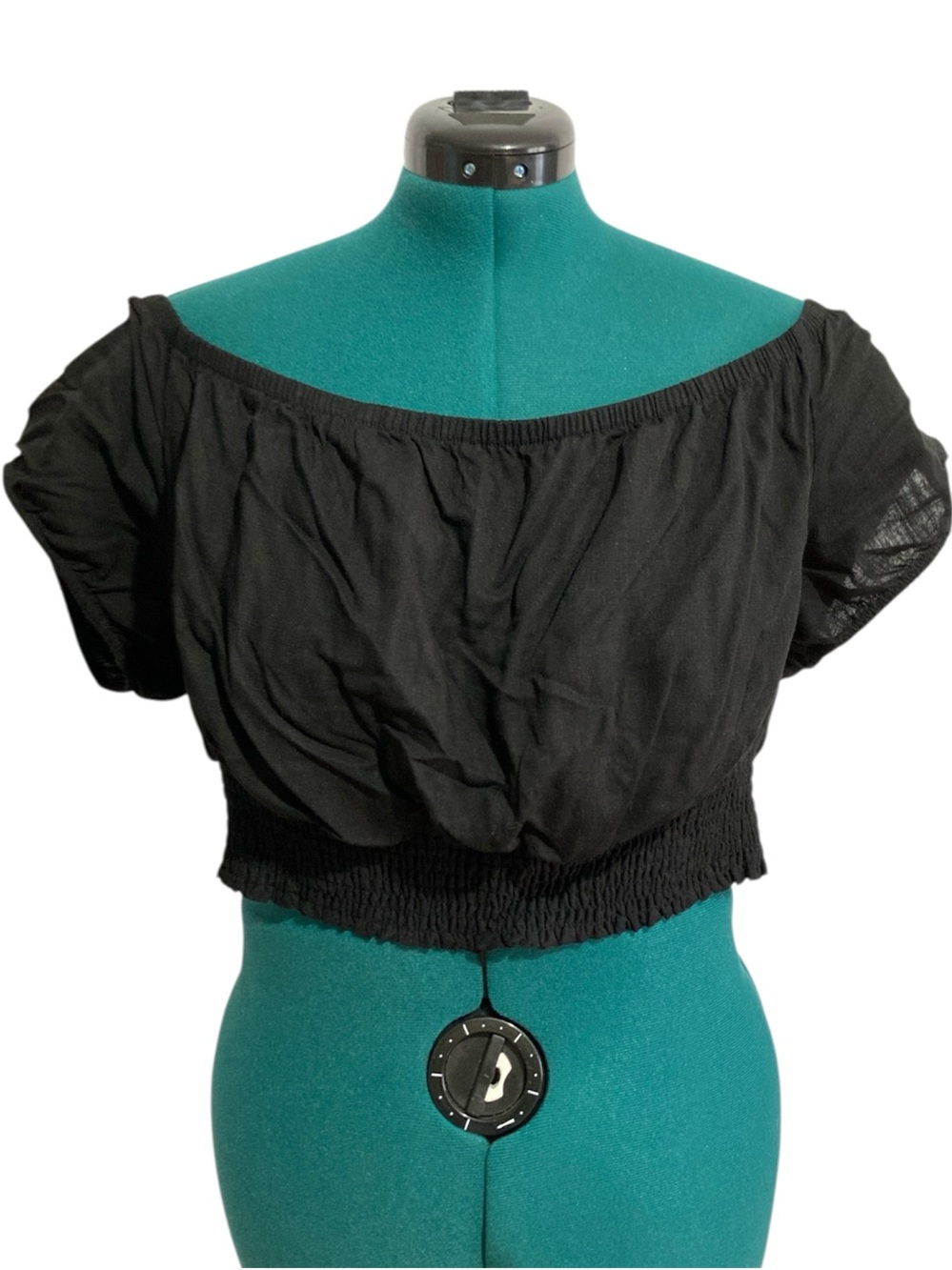 Torrid Cropped Off The Shoulder Linen Blend Blouse
